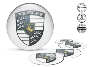 Porsche Rim Stickers Edition Epoxy Dome Upgrade